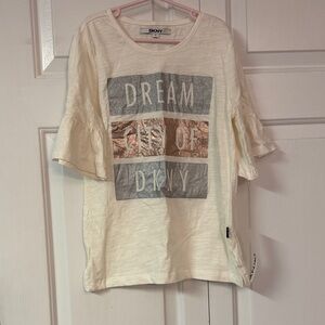 DKNY Cream Top with Graphic Detail